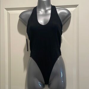 Wild Fable Black One Piece Swimsuit Racerback High-Leg. NWT
